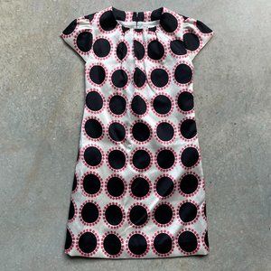 Milly of New York Trocadero Polka Dot Print A Line Dress Pink Black 2 XS
